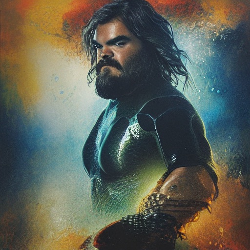 Stable Diffusion - Jack Black as Aquaman