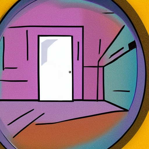 looking through a keyhole to a room, diagram, colorful - Stable Diffusion