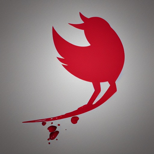 Twitter logo bird bleeding - stable diffusion