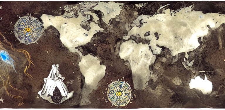 &ldquo;map, moon, transformation&rdquo; - Stable Diffusion